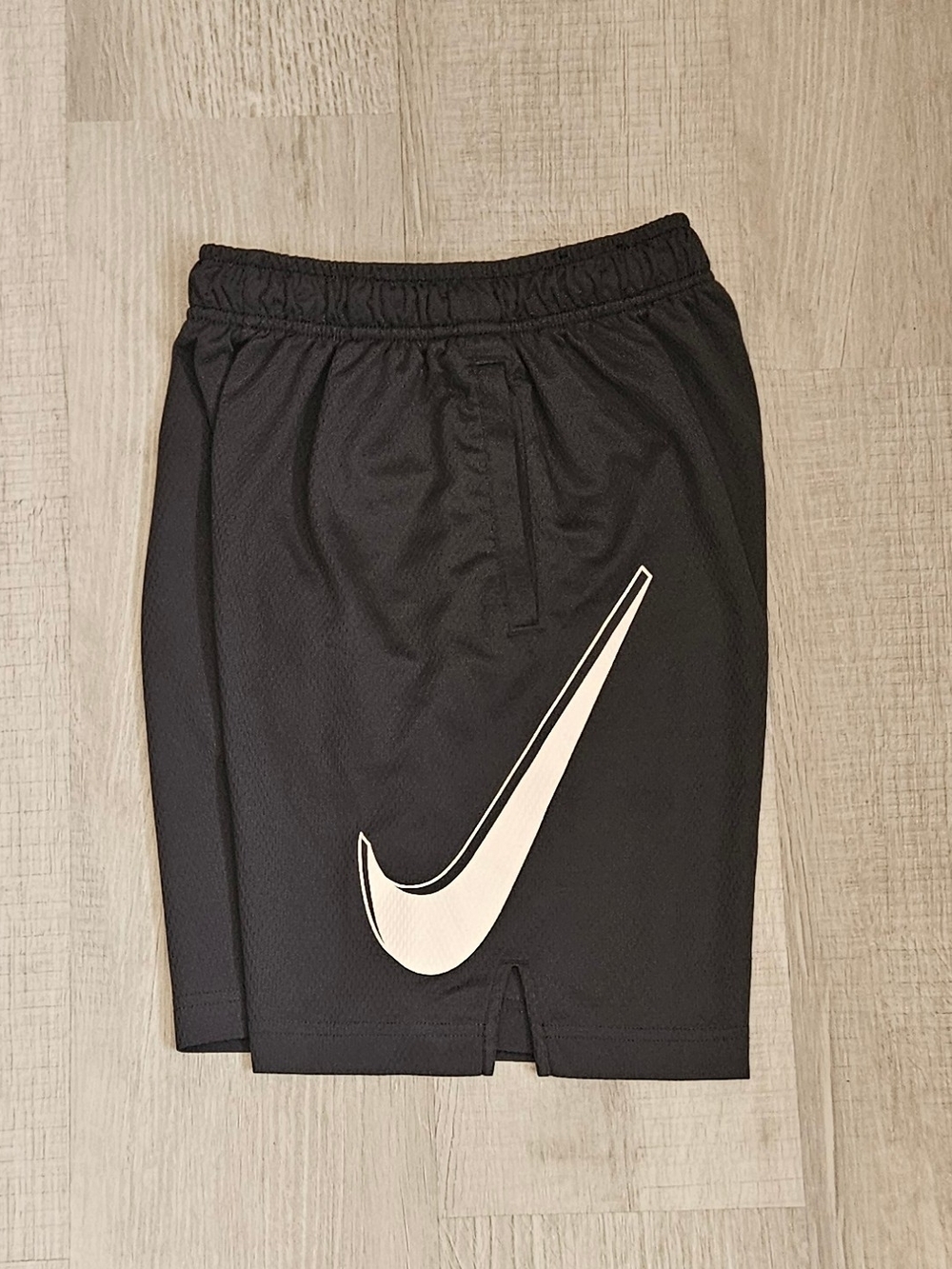 Nike Kids Black Dri-FIT Athletic Shorts Big Swoosh